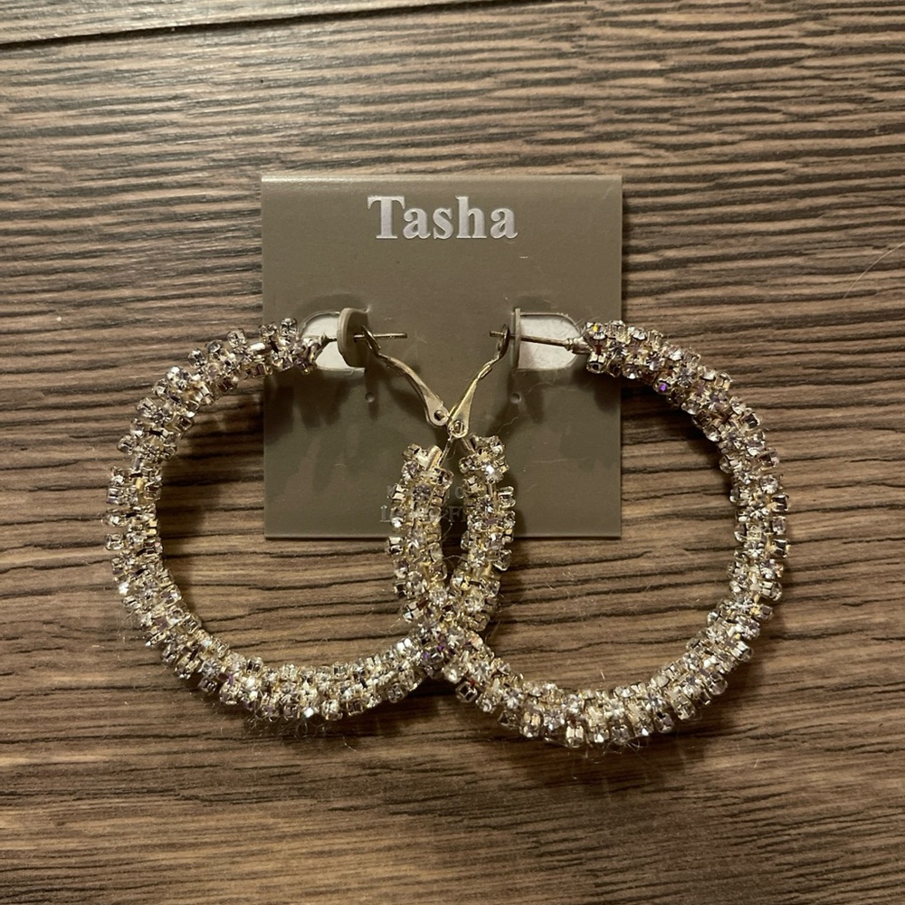 Tasha Sparkling Gold and Silver Crystal Earrings